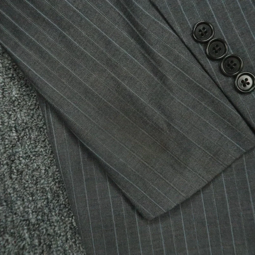 Brooks Brothers Blazer Mens 43R Gray Wool Pinstripe 1818 Madison Saxxon Jacket *
